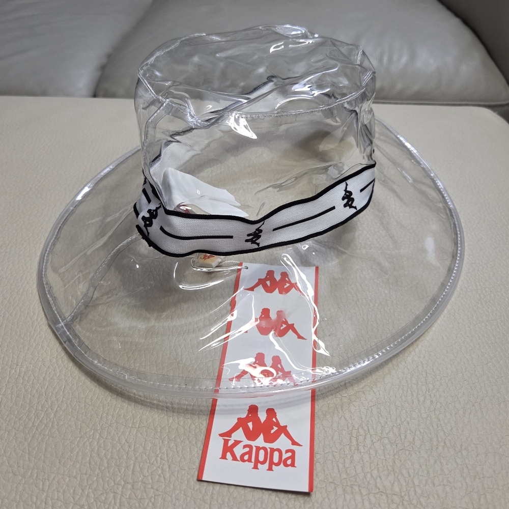 NWT - Kappa Adult Authentic Japan Transparent PVC Bucket Hat - EU 59/US 7 3/8/L